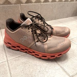 On cloud running shoes.